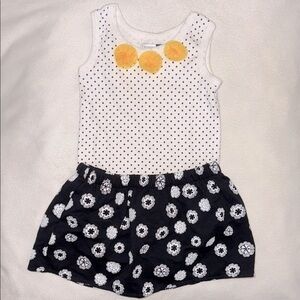 Polka Dot Baby Size 6M Tank Top with Floral Skort  Spring Outfit Hardly Worn